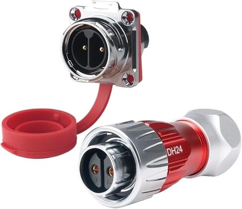 IP68 solder-free connector 2-core lock wire DH24 rear nut lock screw male and female docking aviation(Flange 25A) in Saudi Arabia