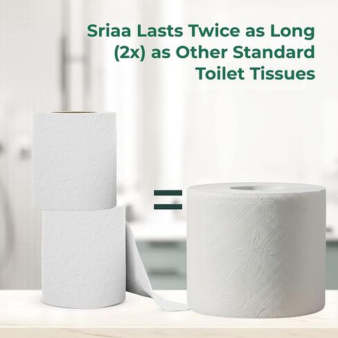 ورق تواليت فاخر 100% من الخيزران الخالي من الأشجار - 24 لفة ضخمة ممتازة، فائقة النعومة وقوية 3 طبقات 300 ورقة في كل لفة، صديقة للبيئة، خالية من البلاستيك، مناديل آمنة للصرف الصحي، نحن ننقذ الأشجار. in Kuwait