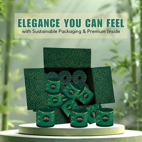 ورق تواليت فاخر 100% من الخيزران الخالي من الأشجار - 24 لفة ضخمة ممتازة، فائقة النعومة وقوية 3 طبقات 300 ورقة في كل لفة، صديقة للبيئة، خالية من البلاستيك، مناديل آمنة للصرف الصحي، نحن ننقذ الأشجار. in Kuwait