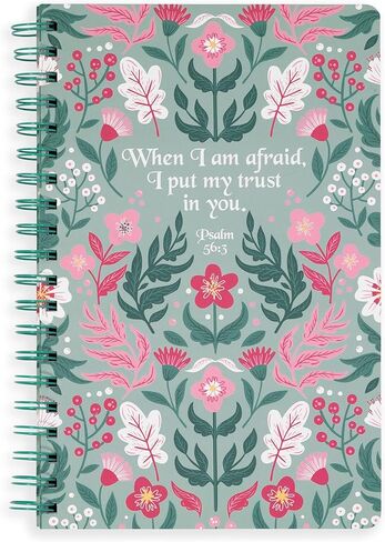 Steel Mill & Co Cute Floral Spiral Notebook Journal for Notes, 10.5" x 7.5" Sermon Notes and Church Notes Journal for Women with Durable Hardcover and 60 Lined Pages with Prompts (Put My Trust in You) in Saudi Arabia