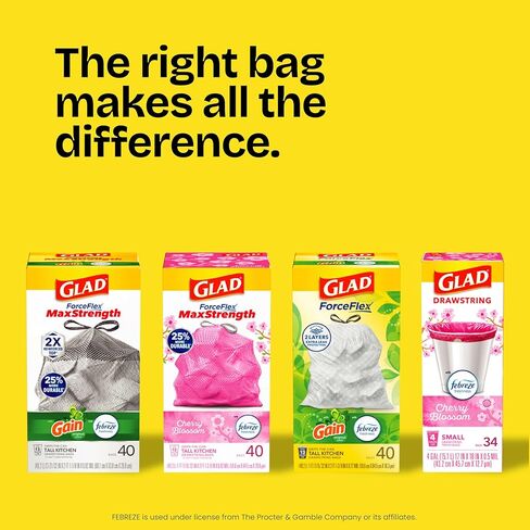 أكياس نفايات المطبخ الطويلة فورس فليكس من جلاد، سعة 13 جالون، باللون اللافندر، 80 قطعة (قد تختلف العبوة) in Kuwait