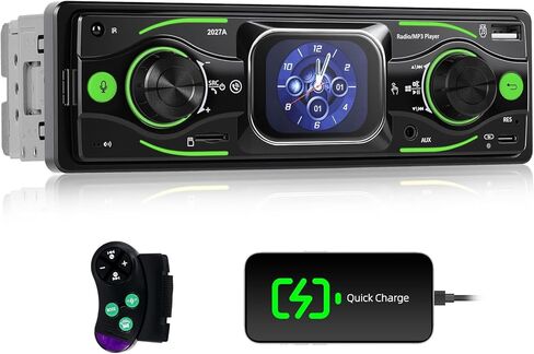 Single Din Bluetooth Multimedia Car Stereo Radio MP3 Player with USB/TF/AUX-in, FM, LCD Display+64GB SD Card in Saudi Arabia