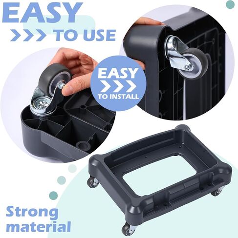 Rolling Trash Can Dolly Base with Wheels Fits 10-15 Gallon (40-60l) Rectangular Trash Can Roller Base for House Offices Warehouses Airports Commercial Environment in Saudi Arabia