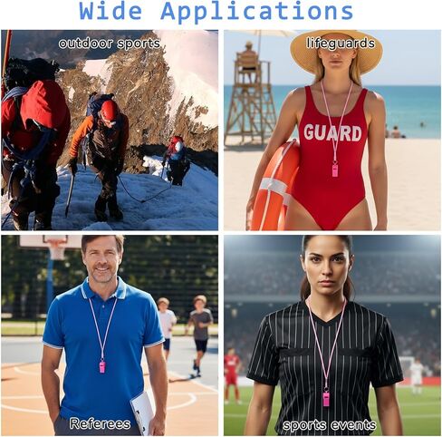 TIESOME 2 Pcs Pink Whistle for Coaches, Loud Sports Whistle with Lanyard, High-Pitched Plastic Whistles for Referee, Outdoor Safety, Dog Training, School Recess, Party Favors in Saudi Arabia