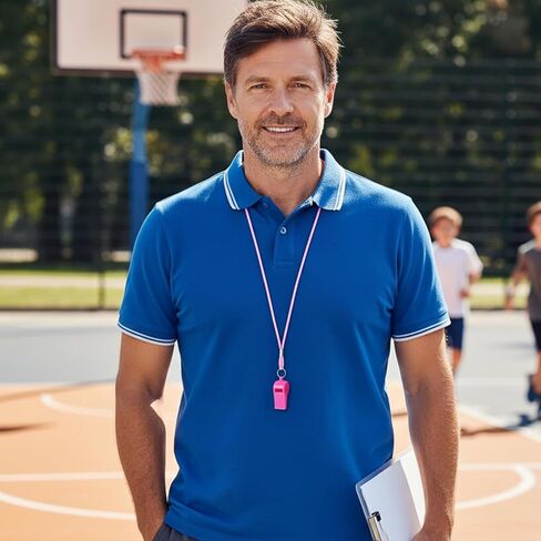 TIESOME 2 Pcs Pink Whistle for Coaches, Loud Sports Whistle with Lanyard, High-Pitched Plastic Whistles for Referee, Outdoor Safety, Dog Training, School Recess, Party Favors in Saudi Arabia