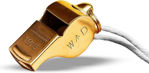 صافرة نحاسية مع حلقة سلسلة مفاتيح - صافرة عالية الصوت بقوة 114 ديسيبل للمدربين والحكام والمتنزهين ومعدات الشرطة - تصميم ضابط مدفعية أصلي من الحرب العالمية الأولى - معدات نجاة في حالات الطوارئ مصنوعة في المملكة المتحدة من شركة Kings County Tools in Kuwait