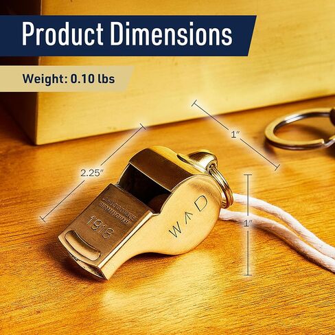 صافرة نحاسية مع حلقة سلسلة مفاتيح - صافرة عالية الصوت بقوة 114 ديسيبل للمدربين والحكام والمتنزهين ومعدات الشرطة - تصميم ضابط مدفعية أصلي من الحرب العالمية الأولى - معدات نجاة في حالات الطوارئ مصنوعة في المملكة المتحدة من شركة Kings County Tools in Kuwait