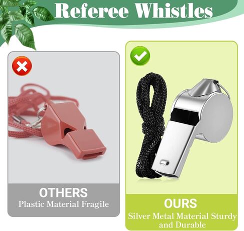 simarro 100 Pcs Stainless Steel Whistle with Lanyard, Silver Professional Loud Metal Whistle Ideal for Coaches Referees Recreation in Saudi Arabia