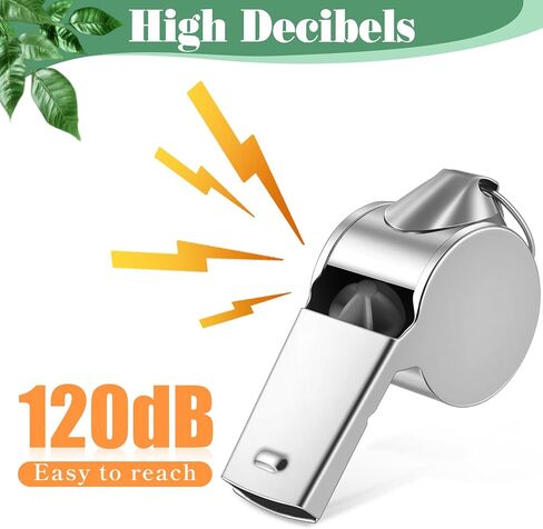 simarro 100 Pcs Stainless Steel Whistle with Lanyard, Silver Professional Loud Metal Whistle Ideal for Coaches Referees Recreation in Saudi Arabia