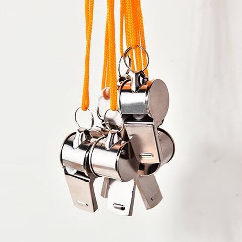 6-Pack Metal Whistles with Lanyards: Crisp Tone for Sports & Safety Use – Coach-Designed, Adult-Grade Stainless Steel Options Ideal for Coaches, Instructors, Referees, and Officials. in Saudi Arabia