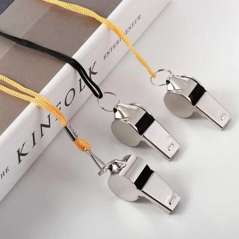 6-Pack Metal Whistles with Lanyards: Crisp Tone for Sports & Safety Use – Coach-Designed, Adult-Grade Stainless Steel Options Ideal for Coaches, Instructors, Referees, and Officials. in Saudi Arabia