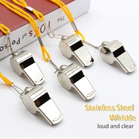 6-Pack Metal Whistles with Lanyards: Crisp Tone for Sports & Safety Use – Coach-Designed, Adult-Grade Stainless Steel Options Ideal for Coaches, Instructors, Referees, and Officials. in Saudi Arabia