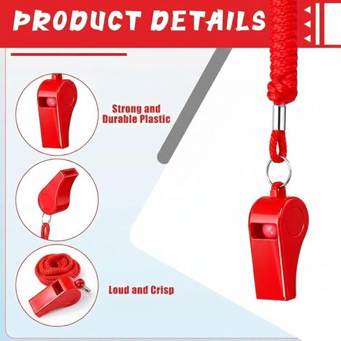 Shappy 48 Pcs Colorful Plastic Whistles Bulk with Lanyards 120 dB Loud Sports Emergency Whistles Crisp Sound Training Sports Tools for Referees Coaches Lifeguards Survival Kits Outdoor Activities in Saudi Arabia