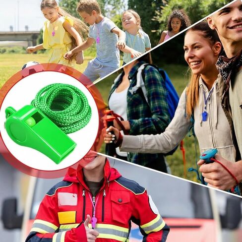Shappy 48 Pcs Colorful Plastic Whistles Bulk with Lanyards 120 dB Loud Sports Emergency Whistles Crisp Sound Training Sports Tools for Referees Coaches Lifeguards Survival Kits Outdoor Activities in Saudi Arabia
