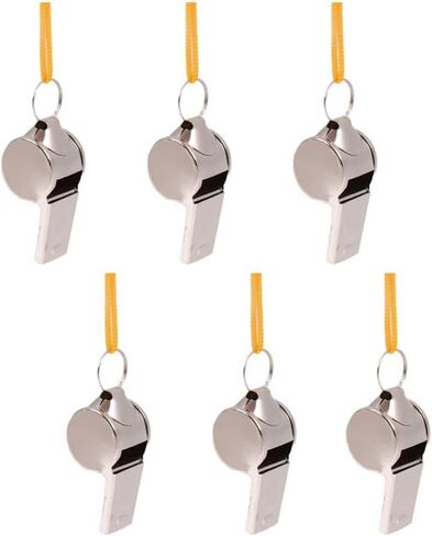 6-Pack Metal Whistles with Lanyards: Crisp Tone for Sports & Safety Use – Coach-Designed, Adult-Grade Stainless Steel Options Ideal for Coaches, Instructors, Referees, and Officials. in Saudi Arabia