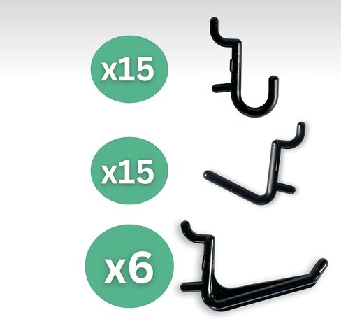 منظم حائط بيجبورد من WallPeg مقاس 60.96 سم × 111.4 سم - مجموعة (PK-312-B) ملحقات منظم لوحة الوتد لتخزين لوحة بيجبورد المرآب، وتنظيم الأدوات والحرف مع بيجبورد. الخطافات وصناديق الوتد in Kuwait