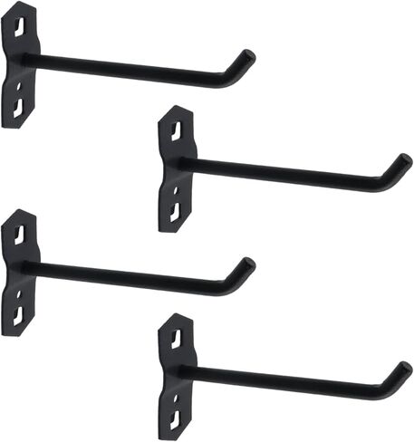 Pegboard Hooks Heavy Duty Metal Steel 3/8" Square Hole Peg Hooks Suitbale for 1.5" Spaced Pegboards Garage Wall Hooks for Organizing Tools in Home or Garage 4" Length Black- 4pcs in Saudi Arabia
