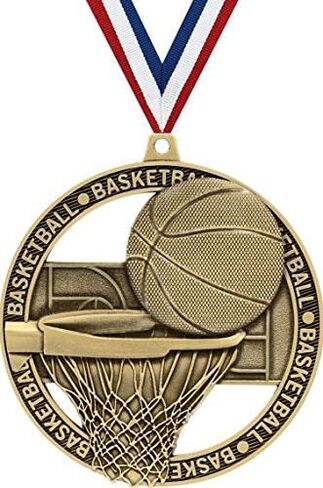 Crown Awards Basketball Medals, 3" Massive Rimz Basketball Award Medal with Custom Engraving Included Prime in Kuwait