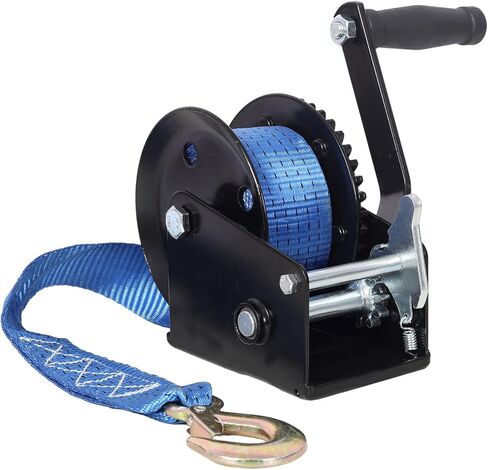 ونش يدوي 1200 رطل مع حزام أزرق بطول 19.6 قدم - ونش يدوي كرنك، سقاطة ثنائية الاتجاه، نسبة تروس 4.1:1، ونش مقطورة محمول للقارب ATV Jet Ski in Kuwait