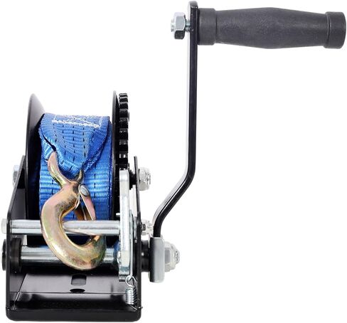 ونش يدوي 1200 رطل مع حزام أزرق بطول 19.6 قدم - ونش يدوي كرنك، سقاطة ثنائية الاتجاه، نسبة تروس 4.1:1، ونش مقطورة محمول للقارب ATV Jet Ski in Kuwait