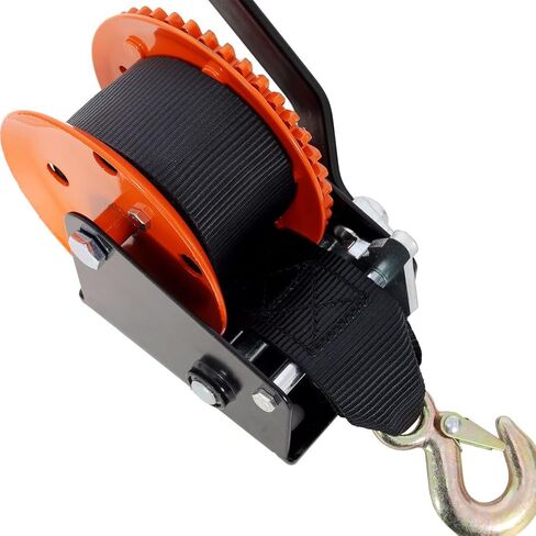 ونش يدوي 1200 رطل مع حزام 19.6 قدم - ونش يدوي كرنك، سقاطة ثنائية الاتجاه، نسبة تروس 4.1:1، ونش مقطورة محمول للقارب ATV Jet Ski in Kuwait