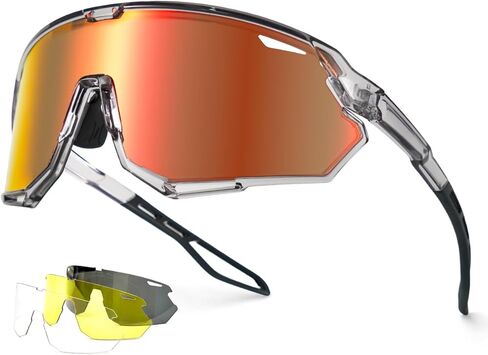 Meeloog 26g Polarized Sports Sunglasses for Men Women with 3 Lens - UV400 Sun Glasses for Running Cycling Baseball Fishing in Saudi Arabia
