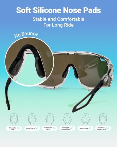 Meeloog 26g Polarized Sports Sunglasses for Men Women with 3 Lens - UV400 Sun Glasses for Running Cycling Baseball Fishing in Saudi Arabia
