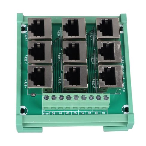 Yosoo Health Gear RJ45 9 Port Terminal Block, 8P8C Network Interface Board, 9 Way Bus Board for Stable Transmission, Compact Design for Efficient Equipment Connection in Saudi Arabia