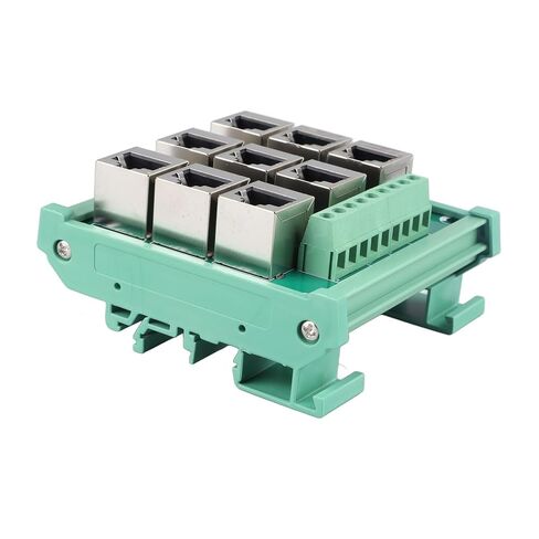 Yosoo Health Gear RJ45 9 Port Terminal Block, 8P8C Network Interface Board, 9 Way Bus Board for Stable Transmission, Compact Design for Efficient Equipment Connection in Saudi Arabia