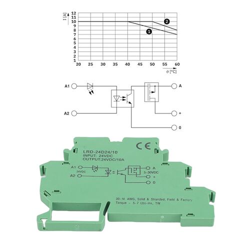 WALFRONT NO Solid State Relay Terminal Block 10A Replacement for Phoenix 2964322, Short Circuit Protection, IP20 Protection, LED Indicator in Saudi Arabia