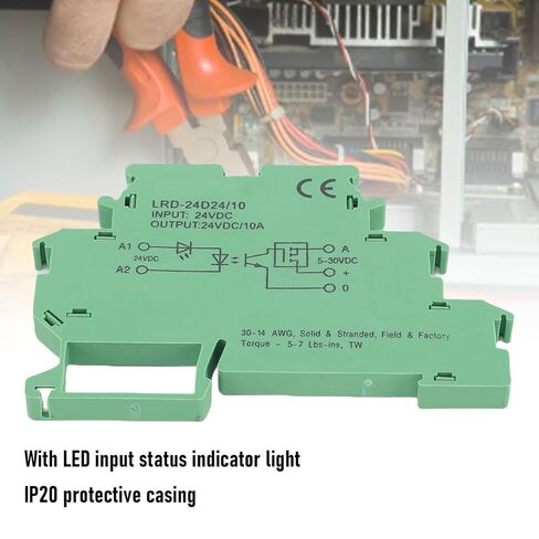 WALFRONT NO Solid State Relay Terminal Block 10A Replacement for Phoenix 2964322, Short Circuit Protection, IP20 Protection, LED Indicator in Saudi Arabia