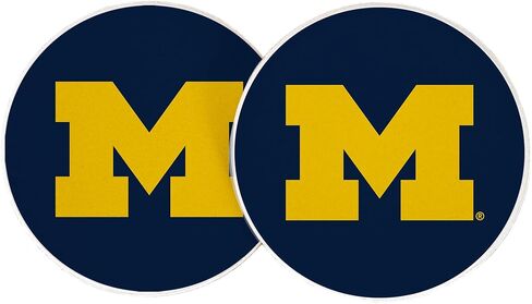 Desert Cactus University of Michigan Car Accessories UM Wolverines Absorbent Sandstone Cup Coasters Licensed Product Set of 2 (Design A) in Saudi Arabia