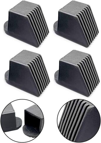 4PCS Fitness Equipment End Cap, Gym Floor Protectors Non-Slip Rubber Square End Cap for 50X50mm Fitness Equipment Ends in Saudi Arabia