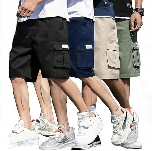 4 Pack Boys Cargo Shorts Quick Dry Hiking Shorts Lightweight Athletic Short with Zipper Pockets Outdoors in Kuwait