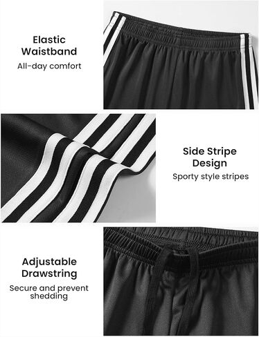 JOCMIC Boys Athletic Shorts Quick Dry Mesh Basketball Short No Pockets for Kids Soccer Running Gym Black 13-14 Years in Kuwait