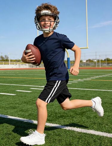 JOCMIC Boys Athletic Shorts Quick Dry Mesh Basketball Short No Pockets for Kids Soccer Running Gym Black 13-14 Years in Kuwait