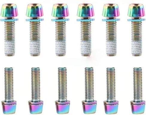 12pcs Colorful Titanium-Plated Bicycle Handlebar Screws - Lightweight Stainless Steel Stem Riser Bolts in Saudi Arabia