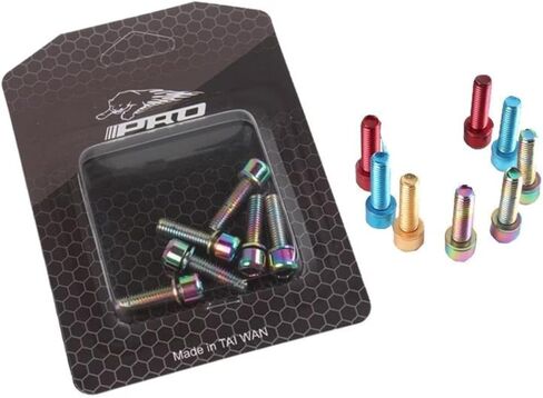12pcs Colorful Titanium-Plated Bicycle Handlebar Screws - Lightweight Stainless Steel Stem Riser Bolts in Saudi Arabia