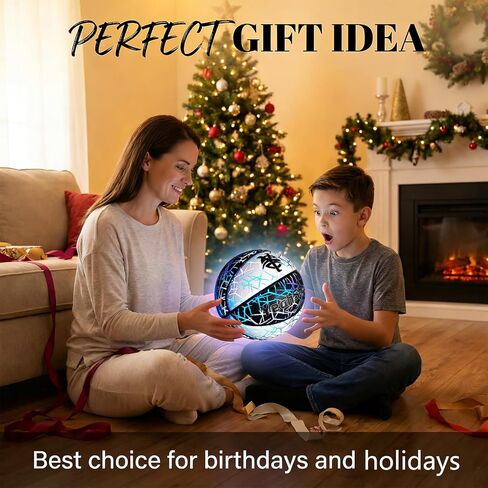 Glow in The Dark Basketball - Holographic Glow Light Up Luminous Basketball for Outdoor Training & Night Games A Great Gift for Enthusiasts with Free Air Pump in Saudi Arabia