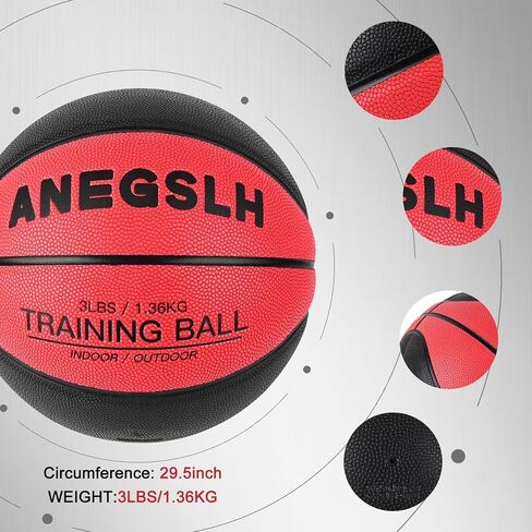Size 7 Weighted Heavy Basketball 29.5" Indoor & Outdoor Training Ball for Strength, Dribbling, Shooting, Enhanced Basketball Skills and Daily Practice in Saudi Arabia