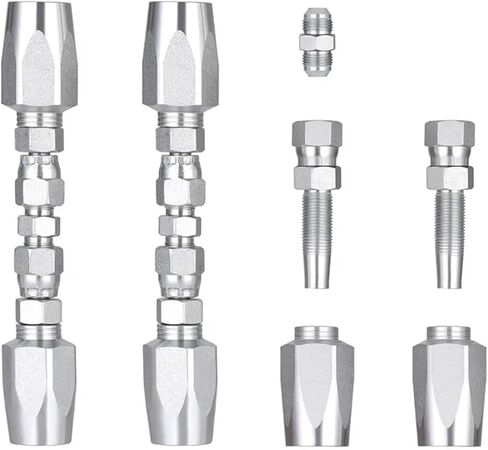 AEE2-2Pcs Hydraulic Hose Field Fittings Repair Kit And 5Pcs Small Repair Parts, Reusable Hydraulic Repair Fittings in Saudi Arabia