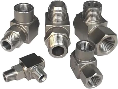 1PCS Hydraulic Rotary Joint Universal 360 Degree High Pressure Rotating Right Angle Inch Thread(Internal thread,1/4") in Saudi Arabia