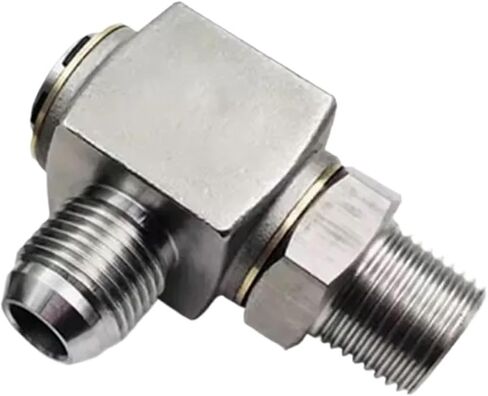1PCS Hydraulic Rotary Joint Universal 360 Degree High Pressure Rotating Right Angle Inch Thread(Internal thread,1/4") in Saudi Arabia