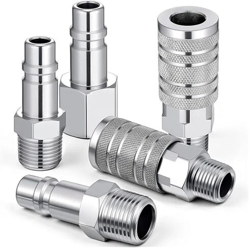 Industrial Air Coupler, I/M Type, 1/2" Air Hose Fittings Set With 1/2" MNPT, Includes 1/2" NPT Plugs in Saudi Arabia