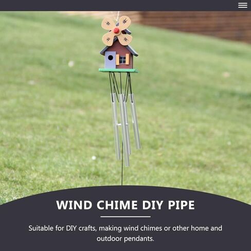 20Pcs DIY Wind Chime Replacement Tubes Aluminum 6Mm Diameter 90Mm Length Wind Chime Making Accessories for Outdoor Garden Patio Craft Supplies in Saudi Arabia