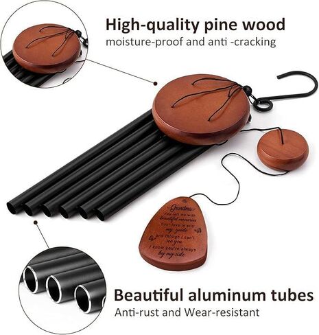 Premium Memorial Wind Chimes for Outside Deep Tone – Sympathy Gifts for Loss of Loved One Mother Father – Bereavement & Funeral Remembrance Keepsake – Weatherproof Outdoor Metal Chime in Saudi Arabia