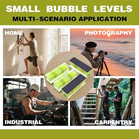 4 قطع مغناطيسية عالية الدقة مستوى الفقاعات الصغيرة 52 × 20 × 15 ملم ثلاثة خطوط أفقية صغيرة مستوى الروح للصور معلقة طابعة ثلاثية الأبعاد RV التخييم والنجارة in Kuwait