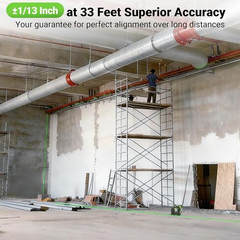 Huepar 2026 Upgraded 360 Laser Level with Electric Fine Adjustment Rotating Base, Fixed-Point Pivot Alignment, Remote Control, Rechargeable, 1/13" High Accuracy Self Leveling Lazer Leveler, Pluse Mode in Saudi Arabia