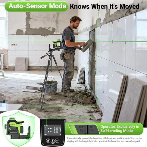 Huepar 2026 Upgraded 360 Laser Level with Electric Fine Adjustment Rotating Base, Fixed-Point Pivot Alignment, Remote Control, Rechargeable, 1/13" High Accuracy Self Leveling Lazer Leveler, Pluse Mode in Saudi Arabia