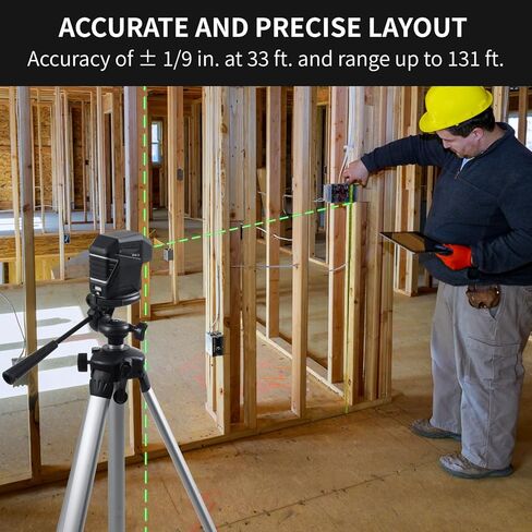 Firecore 3 Spot Laser Level, Green Beam Self-Leveling Laser Plumb Bob with Magnetic Base, 131-Foot Range, 2 AA Batteries and Carry Pouch Included - F301G in Saudi Arabia
